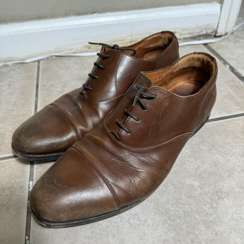 Wolf & Shepherd Men's 12 A Cap Toe Oxford Dress Shoes Brown Portugal